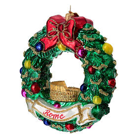 Rome wreath blown glass Christmas tree ornament
