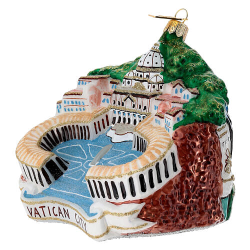 St. Peter's in Vatican City, blown glass Christmas tree ornament 2