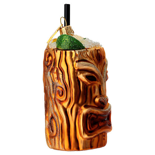 Décoration cocktail Tiki de Noël pour sapin en verre soufflé 3
