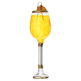 Weißweinglas, Weihnachtsbaumschmuck aus mundgeblasenem Glas