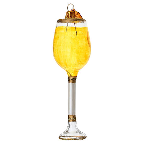 Cáliz vino blanco adorno árbol Navidad vidrio soplado 1