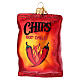 Spicy potato chips, blown glass Christmas tree decoration s1