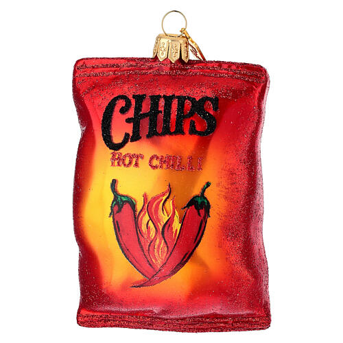 Chips piquantes décoration verre soufflé sapin de Noël 1