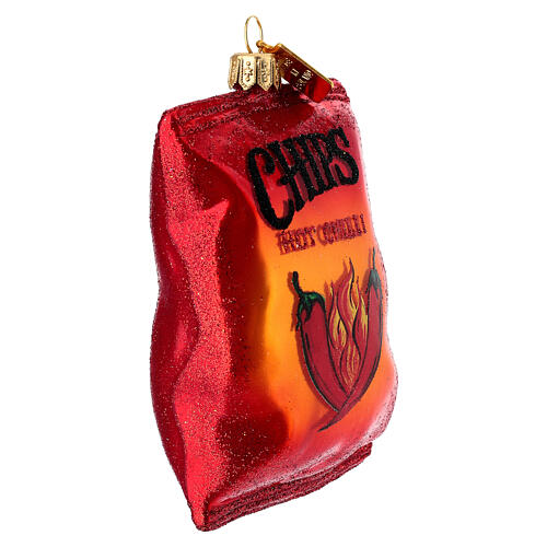 Patatine piccanti decorazione vetro soffiato albero Natale 3