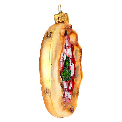 Pizza napolitana adorno árbol Navidad vidrio soplado 3