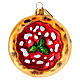 Pizza napolitana ornamento vidro soprado árvore Natal s1