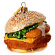 Chicken burger decoro natalizio per albero vetro soffiato s3