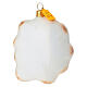 Fried egg, blown glass Christmas tree ornament s4