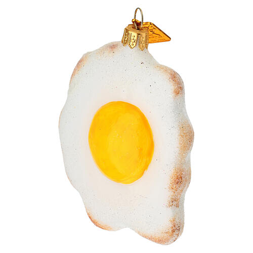 Décoration œuf au plat en verre soufflé pour sapin de Noël 2