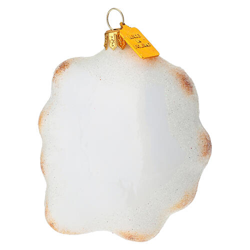 Fried egg blown glass Christmas tree ornament 4