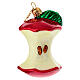 Apple core, blown glass Christmas tree ornament s4