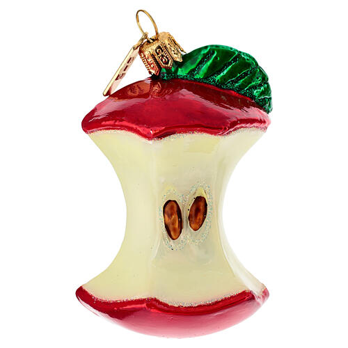 Corazón de manzana adorno vidrio soplado árbol Navidad 4