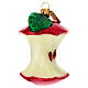 Apple core blown glass Christmas tree ornament s2