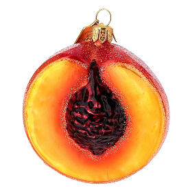 Blown glass Christmas tree decoration: peach