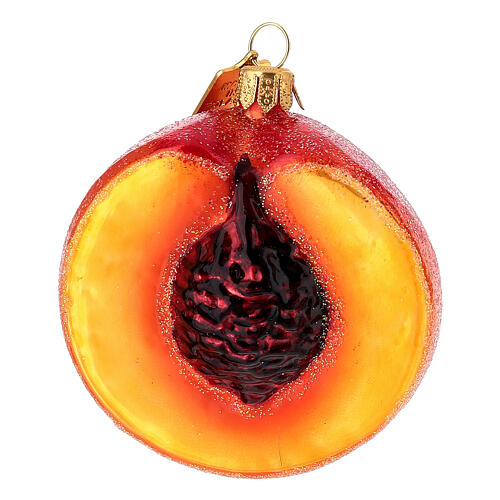 Blown glass Christmas tree decoration: peach 1