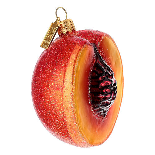 Melocotón decoración navideña árbol Navidad vidrio soplado 3