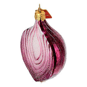 Rote Zwiebel, Weihnachtsbaumschmuck aus mundgeblasenem Glas