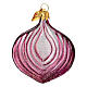 Red onion, blown glass Christmas tree ornament s1