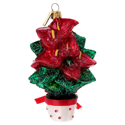 Antúrio em vidro soprado decoração para árvore de Natal 5