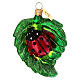 Marienkäfer auf Blatt, Weihnachtsbaumschmuck aus mundgeblasenem Glas s2
