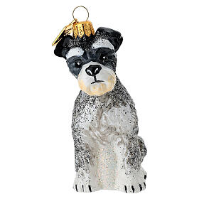 Schnauzer decoro vetro soffiato albero Natale