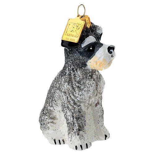 Schnauzer ornamento vidro soprado árvore Natal 3