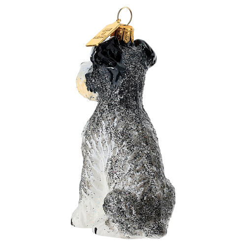 Blown glass Schnauzer Christmas ornament 4