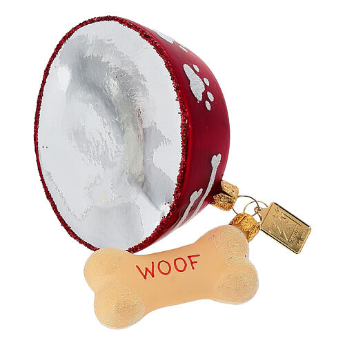 Hundenapf mit Knochen, Weihnachtsbaumschmuck aus mundgeblasenem Glas 4