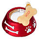 Dog bowl with bone, blown glass Christmas tree decoration s2