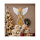 Golden angel, blown glass Christmas tree topper s2