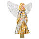 Golden angel, blown glass Christmas tree topper s6