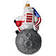 Babbo Natale sulla luna addobbo albero Natale vetro soffiato s5