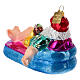 Papá Noel borde piscina adorno árbol vidrio soplado s5