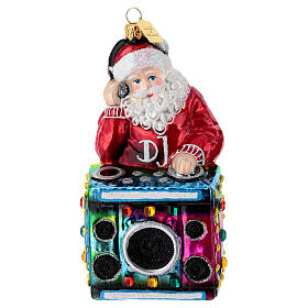 Babbo Natale DJ decoro albero Natale vetro soffiato