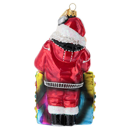 Pai Natal DJ enfeite para Árvore de Natal em vidro soprado 5