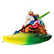 Santa Claus on a kayak blown glass Christmas ornament s2