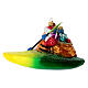 Santa Claus on a kayak blown glass Christmas ornament s4