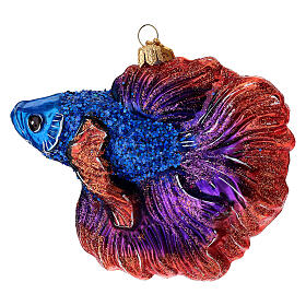 Guppy, blown glass Christmas tree ornament