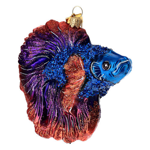 Guppy, blown glass Christmas tree ornament 3