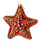 Blown glass starfish, Christmas tree ornament s4