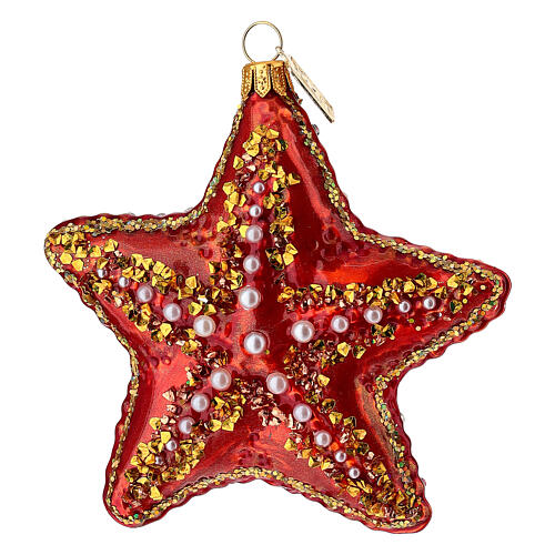 Starfish blown‑glass Christmas tree ornament 4