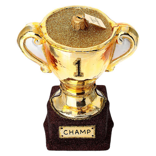 Blown glass Christmas tree decoration: trophy cup 4