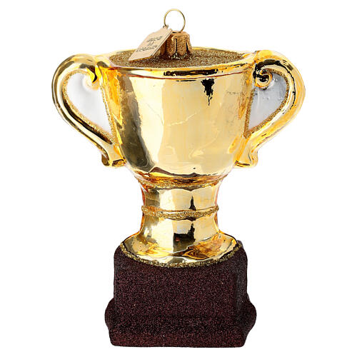 Trofeo coppa addobbo albero Natale vetro soffiato 5