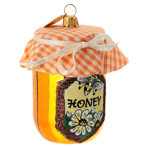 Tarrito de miel adorno vidrio soplado árbol Navidad 3