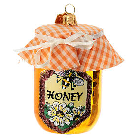 Honey jar blown glass Christmas tree ornament