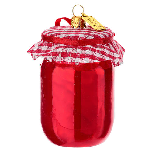 Strawberry jam Christmas tree ornament in blown glass 4
