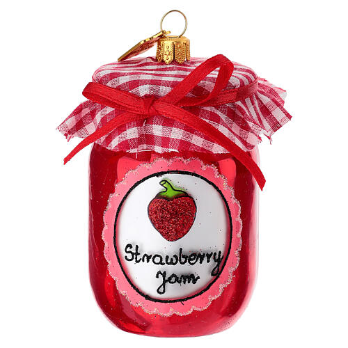 Mermelada fresas adorno árbol Navidad vidrio soplado 1