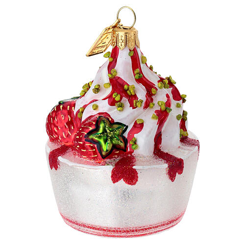 Yogurt alle fragole decorazione natalizia vetro soffiato per albero 2