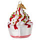 Strawberry yogurt blown glass Christmas tree ornament s4