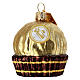 Chocolate and Hazelnut Praline blown glass Christmas tree ornament s1
